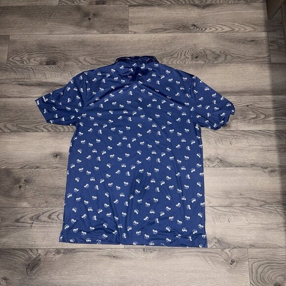 Snake Eyes Polo Shirt Performance Golf Wicking Golf Cart Print Mens Size L - Picture 2 of 6